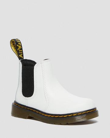 Dětské Chelsea Boty Dr Martens Toddler 2976 Læder Bílé | CZ 152JPQ